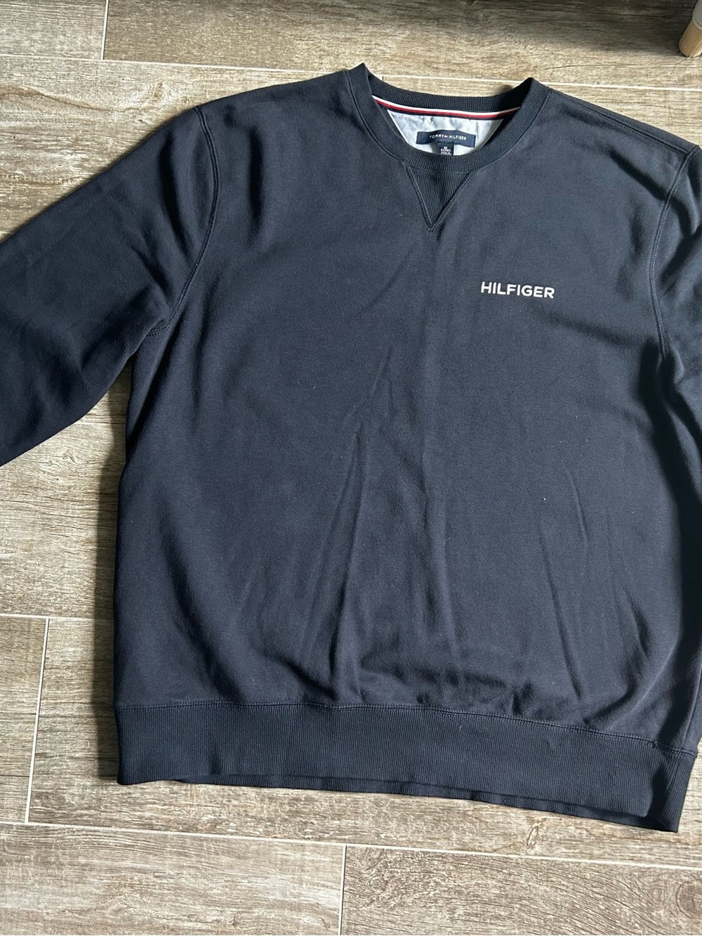 Tommy Hilfiger Men's Black Crewneck Sweatshirt with Chest Logo